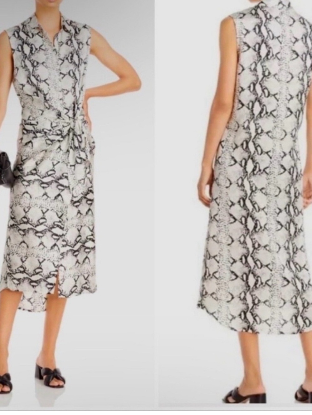 Aqua Black and Cream Snake-Print Top